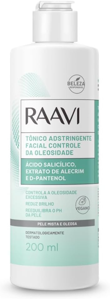 Raavi - Tônico Adstringente Facial Controle da Oleosidade Pele Mista e Oleosa 200ml