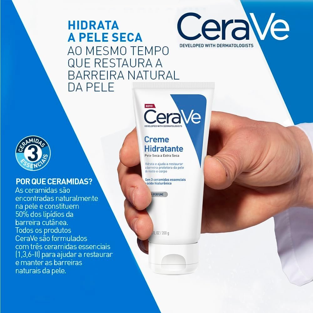 CeraVe, Creme Hidratante Corporal, com textura Cremosa e Ácido Hialurônico 200g - Image 4