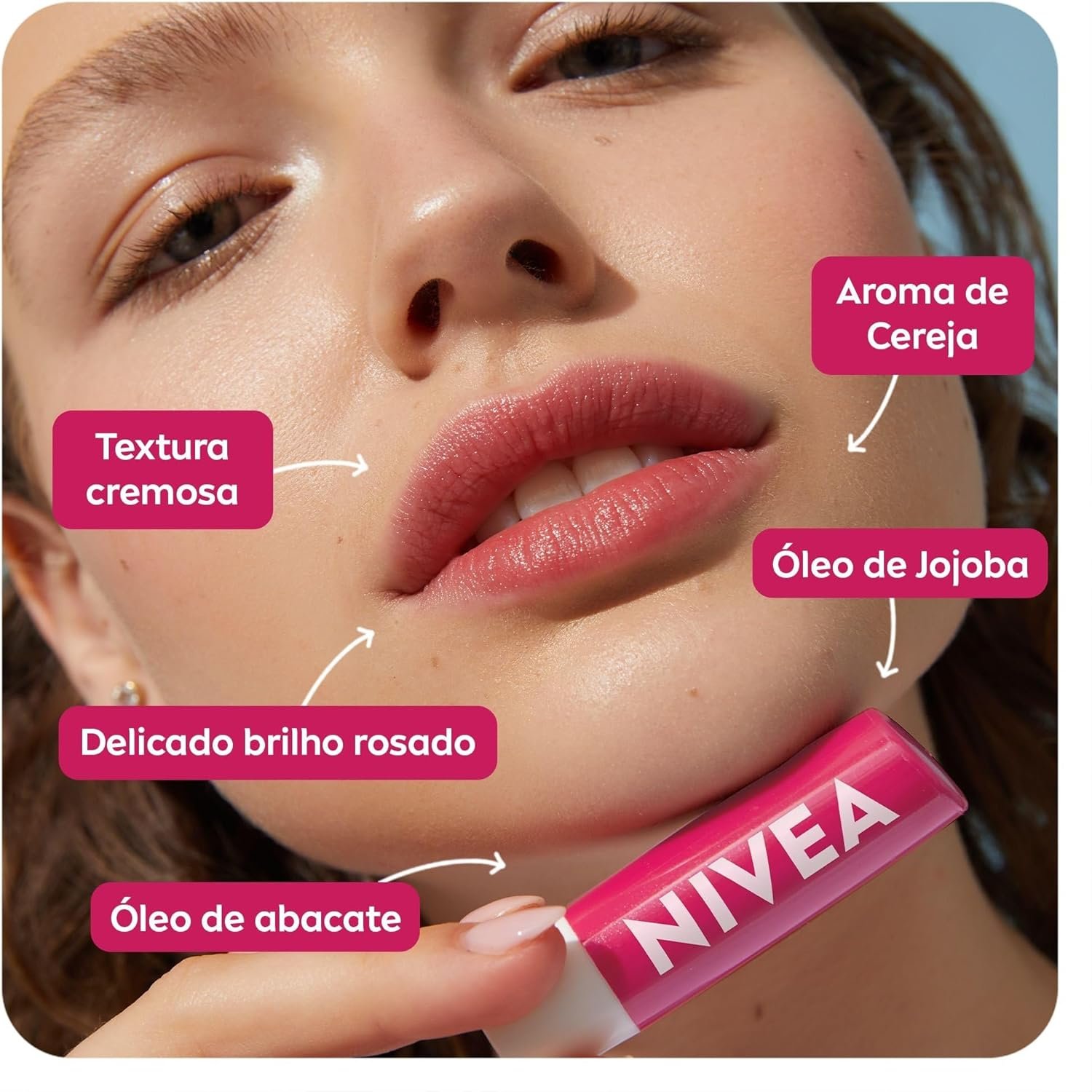 NIVEA Hidratante Labial Cereja Shine 4,8g - Image 3